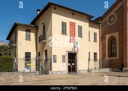 Eintritt in das Cenacolo Vinciano Museum, in dem Leonardo da Vincis Gemälde „Letztes Abendmahl“ (L'ultima Cena) auf der Piazza Santa Maria delle Grazie zu sehen ist Stockfoto