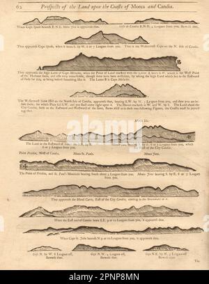 1747 alte antike Karte im Vintage-Stil Stockfoto