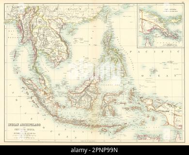 Indianer-Archipel. Burmah Siam Ost-Indies Indonesien. BARTHOLOMEW 1898 Karte Stockfoto