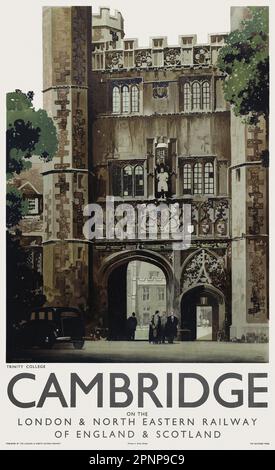 Trinity College. Cambridge auf der London & North Eastern Railway of England & Scotland von Fred Taylor (1875-1963). Poster wurde 1930 in Großbritannien veröffentlicht. Stockfoto