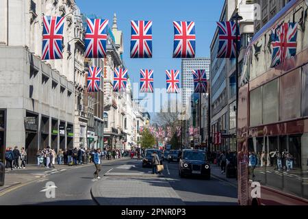 London bereitet sich auf die Krönung von König Karl III. Vor, die am 6. Mai stattfinden soll. Stockfoto