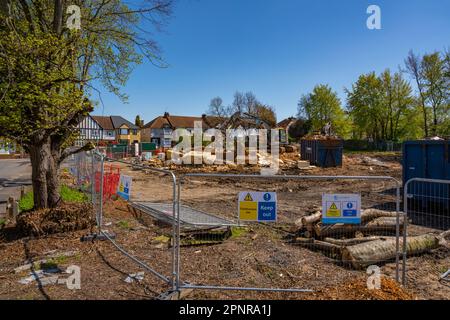 Der Ort des abgerissenen Pubs in der zentralen Ave gravesend Kent. Stockfoto