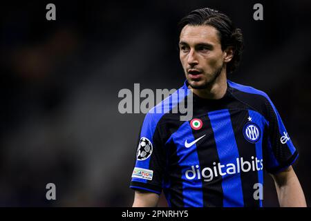 Mailand, Italien. 19. April 2023 Während des Viertelfinales der UEFA Champions League auf der zweiten Fußballbeine zwischen FC Internazionale und SL Benfica. Kredit: Nicolò Campo/Alamy Live News Stockfoto