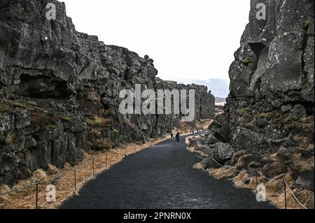 Nationalpark Thingvellir im Südosten Islands. Stockfoto