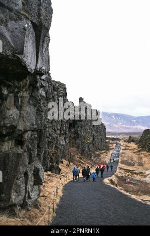 Nationalpark Thingvellir im Südosten Islands. Stockfoto