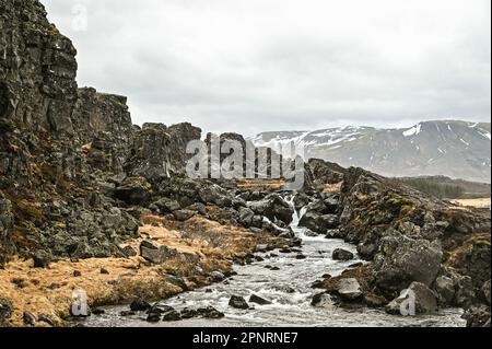 Nationalpark Thingvellir im Südosten Islands. Stockfoto