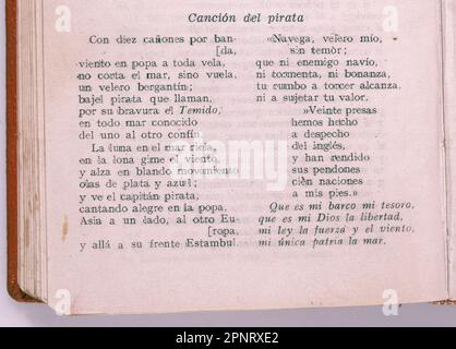 CANCION DEL PIRATA - 1836. Autor: ESPRONCEDA JOSE. Stockfoto