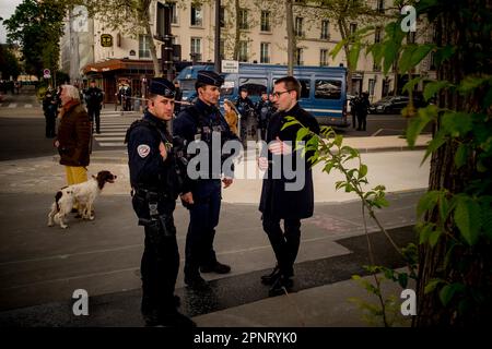 Gerard Cambon / Le Pictorium - Protest gegen das Rentengesetz april 20 2023 - 20/4/2023 - Frankreich / Paris / Paris - Demonstration gegen die MEDEF zum Protest gegen die Rentenreform am 20. April 2023 Stockfoto