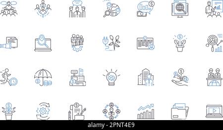 Symbolsammlung für Anlagemanagement-Linien. Diversifizierung, Portfolio, Risiko, Renditen, Anlagenzuordnung, Kapital, Aktienvektor und linear Stock Vektor