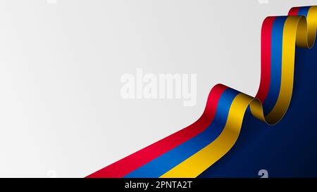 Hintergrund der armenischen Bandflagge. Auswirkungselement für die Verwendung, die Sie daraus machen möchten. Stock Vektor
