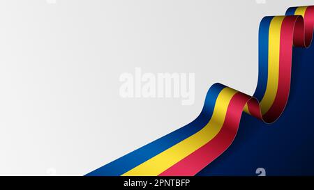 Hintergrund der rumänischen Bandflagge. Auswirkungselement für die Verwendung, die Sie daraus machen möchten. Stock Vektor