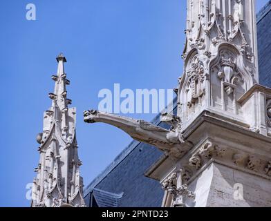 Gargoyle, Sainte-Chapelle de Vincennes, die gotische königliche Kapelle, Paris, Frankreich Stockfoto