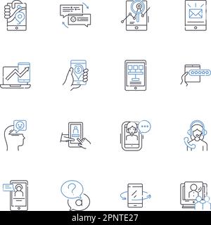 Icons-Kollektion der Wearable Technology Line. Smartwatch, Fitness-Tracker, Augmented Reality, Virtual Reality, tragbare Kamera, Biometrische Sensoren, Gesundheit Stock Vektor