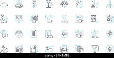 Lineare Symbole für Partnerschaft festgelegt. Allianz, Zusammenarbeit, Assoziation, Mutualismus, Zusammenarbeit, Joint-Venture, Synergy Line Vector und Concept Signs Stock Vektor