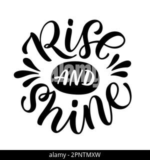 ZITAT: "RAUS AUS DEN FEDERN". Motivierender Text, der glänzt. Wort zur Illustration des inspirierenden Vektors auf weißem Hintergrund. Grafisches Weindesign Pinnwand Stock Vektor