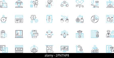 Sportpsychologie - Lineare Symbole gesetzt. Motivation, Fokus, Selbstvertrauen, Visualisierung, Denkweise, Leistung, Angstlinienvektor und Konzeptzeichen Stock Vektor