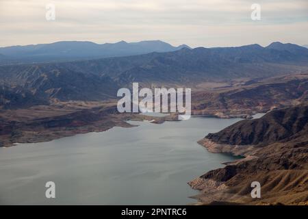 Nevada See aus der Luft zeigt rückläufiges Wasser Stockfoto