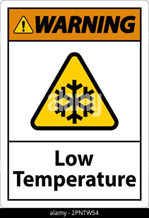 Warnsymbol für niedrige Temperatur und Sicherheitshinweisschild. Stock Vektor