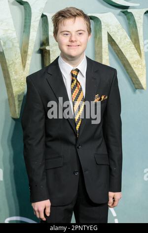 London, Großbritannien. 20. April 2023 Noah Matofsky kommt bei der Weltpremiere von Disney und dem Originalfilm „Peter Pan & Wendy“ an. Foto: Amanda Rose/Alamy Live News Stockfoto