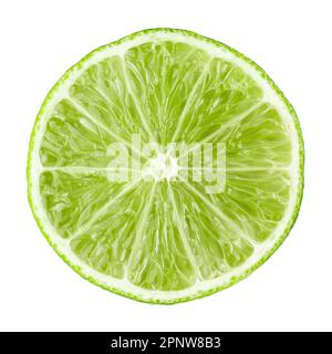 Ein Stück Limette, isoliert auf weißem Hintergrund. Stockfoto