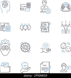 Symbolzusammenstellung für Personalplanungspositionen. Liste, Schichten, Zeitplan, Kalender, Verfügbarkeit, Zuweisungen, Dispatch-Vektor und lineare Darstellung Stock Vektor