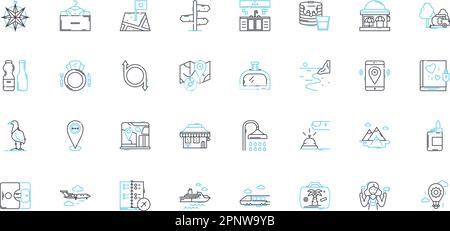Symbole für die Linearführung eingestellt. Mentor, Beratung, Anleitung, Unterstützung, Beratung, Leadership, Coaching Line Vector und Concept Signs. Hilfe Stock Vektor