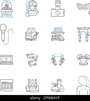 Icons-Kollektion für strategische Manöver. Taktik, Strategie, Manöver, Plan, Schema, Gameplan, Blueprint-Vektor und lineare Darstellung. Koordination Stock Vektor