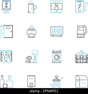 Lineare Symbole für Business-Entertainment. Nerking, Branding, Werbung, Werbeaktionen, Konferenzen, Veranstaltungen, Seminare Linienvektor und Konzeptschilder Stock Vektor