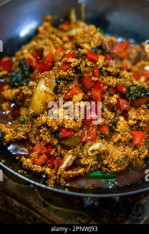 Ein würziges und köstliches Hunan-Gericht, Fischrogen und Fischtopf Stockfoto