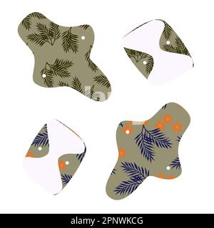 Wiederverwendbare Hygienepads für Null Abfallzeit Stock Vektor