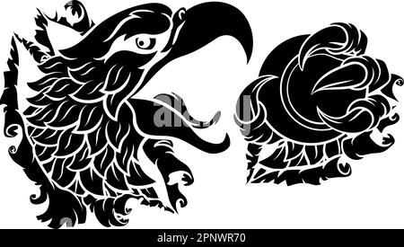 Glatze Eagle Hawk Ripping Tennis Ball Mascot Stock Vektor