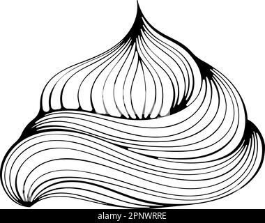 Schlagsahne, Baiser-Spiralkunst Stock Vektor