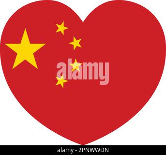 China Chinesische Flagge Herzkonzept Stock Vektor