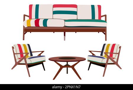 Außenbereich, Veranda, Garten, Terrassenmöbel. Stock Vektor