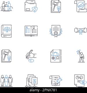 Informationstechnologie Liniensymbole Sammlung. Digital, Automatisierung, Cybersicherheit, Cloud, Algorithmus, Software, Nerk-Vektor und lineare Darstellung Stock Vektor