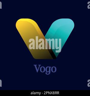 Vogo A V Logo modernes abstraktes Designzeichen Stock Vektor
