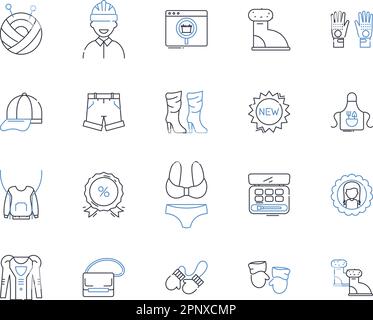 Symbolsammlung für Positionen der Verkaufsförderung. Schnäppchen, Rabatt, Angebot, Incentive, Verkauf, Coupon, Rabattvektor und lineare Darstellung. Räumung, Bonus Stock Vektor