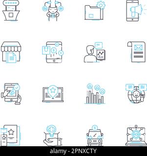 Musik zählt lineare Symbole. Top, Hit, Chart, Reklametafel, Radio, Countdown, Linienvektor und Konzeptzeichen auflisten. Favorit,beliebt,Rangliste Stock Vektor