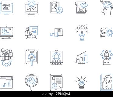 Symbolsammlung für Einnahmenströme. Tilgung, Umsatz, Gewinn, Ertrag, Finanzierung, Lizenzgebühren, Lizenzierungsvektor und lineare Darstellung. Abonnement Stock Vektor