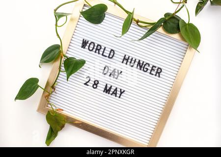 Welthungertag 28. Mai an der Tafel Stockfoto