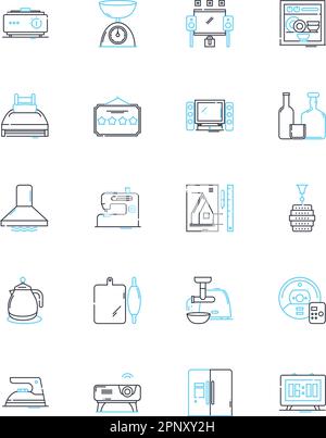 Lineare Symbole für Business-Entertainment. Nerking, Branding, Werbung, Werbeaktionen, Konferenzen, Veranstaltungen, Seminare Linienvektor und Konzeptschilder Stock Vektor