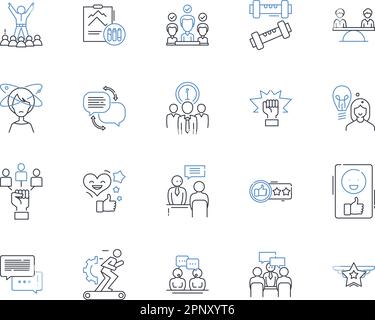 Symbolsammlung für die Schullinie des Unternehmens. Bildung, Lernen, Ausbildung, Professionalität, Lehrplan, Entwicklung, Wachstumsvektor und linear Stock Vektor