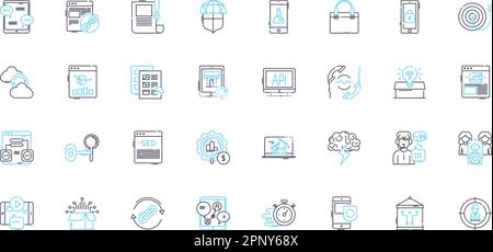 Lineare Symbole für soziale Dienste festgelegt. Einfühlungsvermögen, Advocacy, Outreach, Diversity, Compassion, Gemeinnützige Organisationen, Philanthropie-Linien-Vektor und Konzeptzeichen. Gemeinschaft Stock Vektor