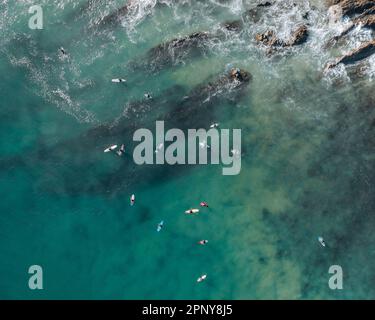 Morgendliches Surftreffen in Byron Bay Stockfoto