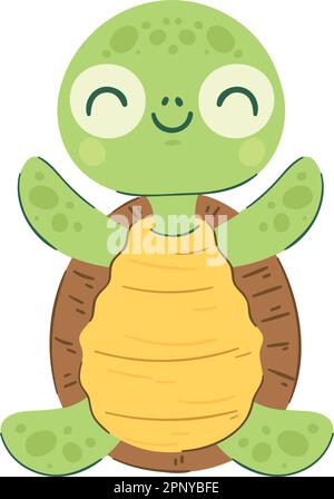 Kinder niedliche Schildkröte Spielzeug über Weiß Stock Vektor