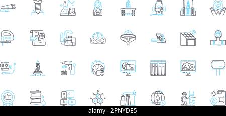 Lineare Symbole für Datenanalyse festgelegt. Mining, Modellierung, Visualisierung, Sammlung, Interpretation, Insight, Clustering-Linienvektor und Konzeptzeichen Stock Vektor