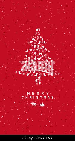 Rotes Weihnachts-Vektorbildungsposter Stock Vektor