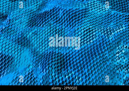 Nahaufnahme von geschreddertem, wabenförmigem Leerpapier, das bei der Materialhandhabung für den Versand empfindlicher Waren oder Produkte verwendet wird. Stockfoto