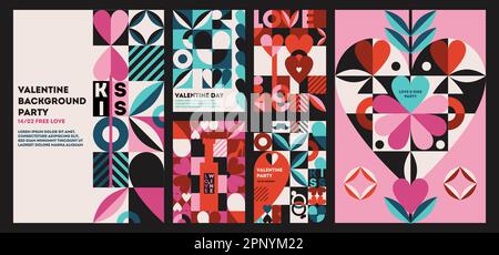 Postersammlung für Februar 14 Stock Vektor