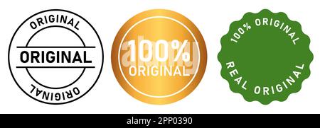 Originaldesign mit 100 %-Logo-Stempelaufklebern Stock Vektor